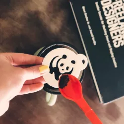 Panda Coffee Stencil