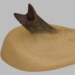 Sandworm emerging from sand