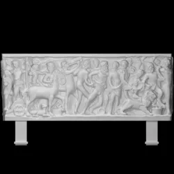 Sarcophagus with depiction of a drunken Hercules joining Dionysus in procession