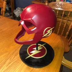 The Flash helmet stand logo