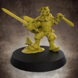 $3.00Male Gnome Fighter - 32mm scale miniature