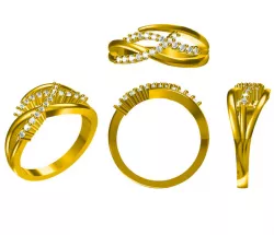 3D CAD Design Of Womens Wedding Ring In STL Format