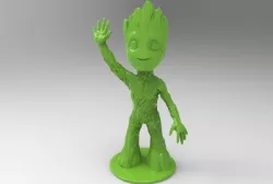 baby groot standing waving