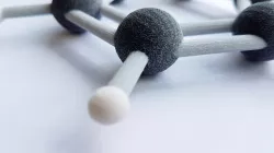 Benzene molecule ball-and-stick model