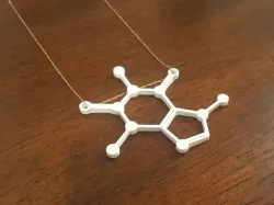 Caffeine Molecule Pendant