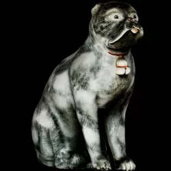 Chinese Porcelain Pug Dog A (One of a Pair)