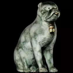 Chinese Porcelain Pug Dog B (One of a Pair)