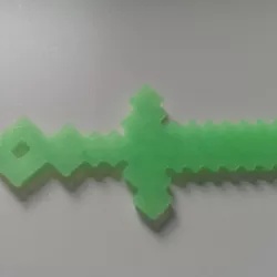 Community Print 3D Print of 5x Minecraft keyring tools