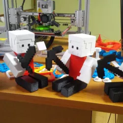 Community Print 3D Print of Articulated Steve from Minecraft