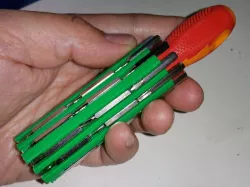 compact size screw driver and bits holder