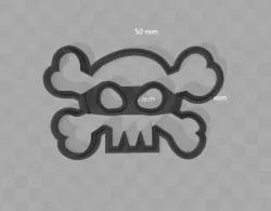 Cookie Cutter - Cartoon Jolly Roger / Pirate Skull and Bones