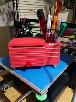 Desk top Snap On Tool box paperclip and pen holder.