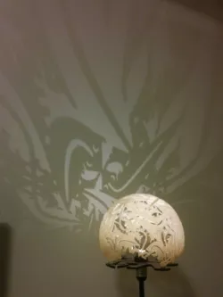 Escher Lizard Silhouette Lampshade