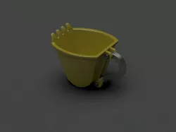 excavator scoop cup yellow