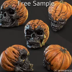 Free Evil Pumpkin Skull Sample