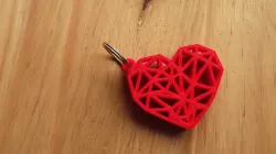 Geometric Heart Key Ring
