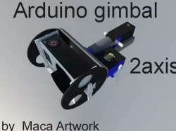 Gimbal for sjcam (gopro),2axis . powered 2servos and arduino+mpu