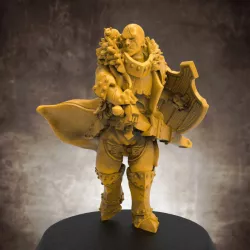 Human male fighter with attack hamster! 32mm scale miniature