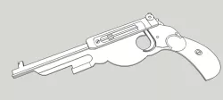 Jenga gun, 1894 Bergmann automatic pistol.