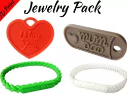 Jewelry Pack - Bracelet Wristband Pendant Military Dog Tag Heart