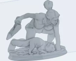 Lady Pussy action figures model woman cat warrior fight