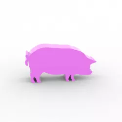 Pig meeple game token for Board games