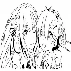 Rem and Emilia stencil