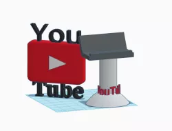 Youtube logo and stand.
