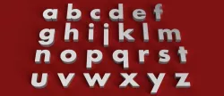 AHARONI Font lowercase 3D letters STL file