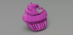Airy cupcake keychain