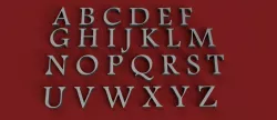 ANDALUS font uppercase 3D letters STL file