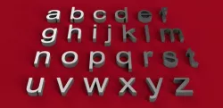 ARIAL font lowercase 3D letters STL file