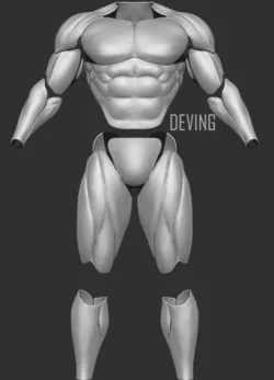 Batman muscle body for Muscle Suit Cosplay-v3 3D print model