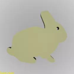 Bunny Rabbit Silhouette Key Chain