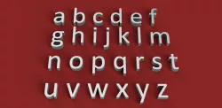 CALIBRI font lowercase 3D letters STL file
