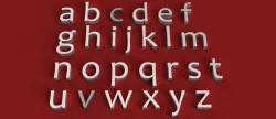 CANDARA Font lowercase 3D letters STL file