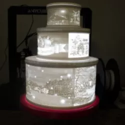 Christmas lithophane tier cake