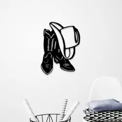 COW BOY HAT & SHOES WALL ART