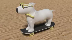 Dog Skater Keychain