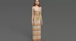 Emma Stone figurine ready for full color 3D printing