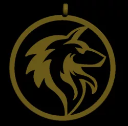 Fire wolf pendant, keychain accessory