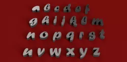 FORTE font lowercase 3D letters STL file