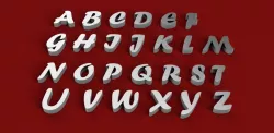 FORTE font uppercase 3D letters STL file