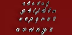 FREESTYLE font lowercase 3D letters STL file