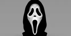 Ghostface from Scream bust ready for full color 3D printing