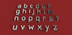 GOST font lowercase 3D letters STL file