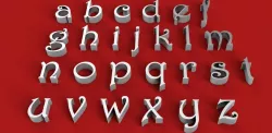 HARRINGTON font lowercase 3D letters STL file