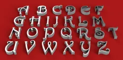 HARRINGTON font uppercase 3D letters STL file