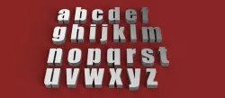IMPACT font lowercase 3D letters STL file