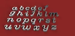 ITALIC font lowercase 3D letters STL file